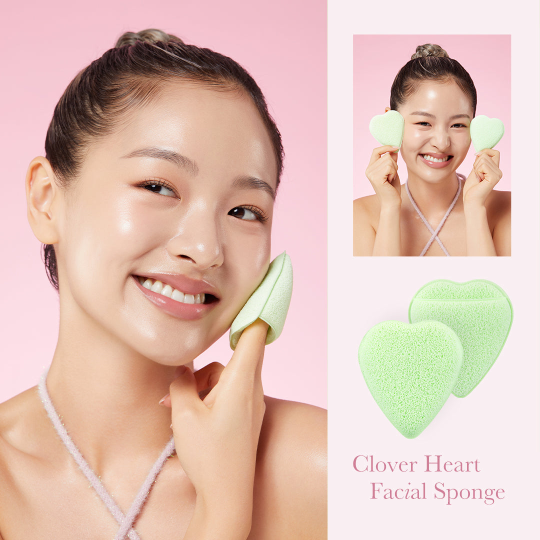 Clover Heart Facial Sponge — 3