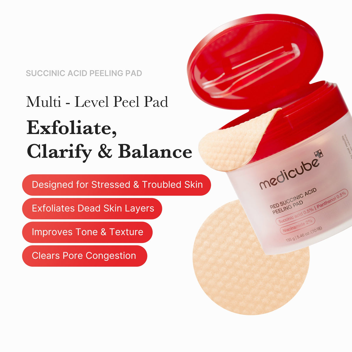 Red Succinic Acid Panthenol Pads — 2