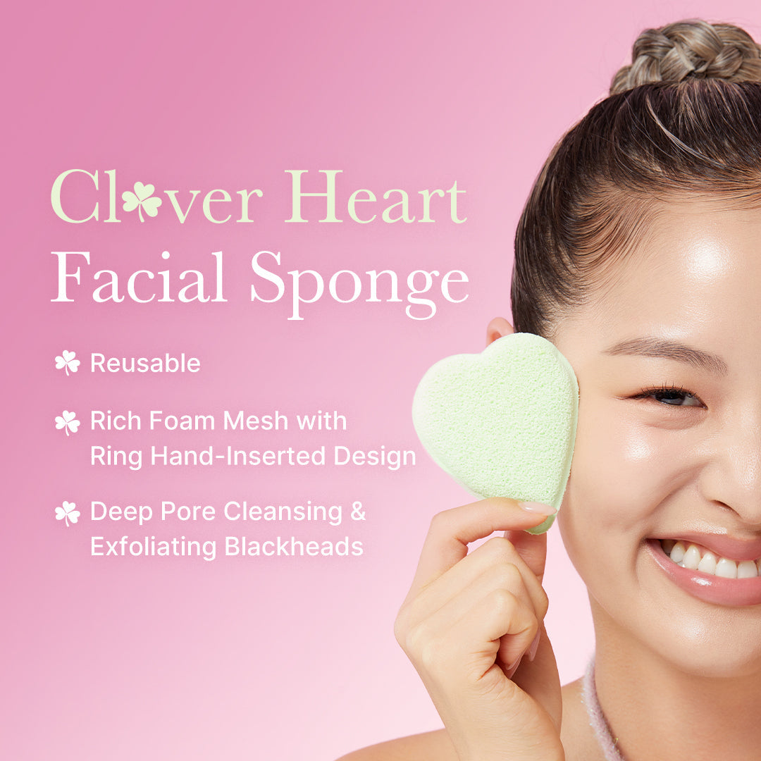 Clover Heart Facial Sponge — 2