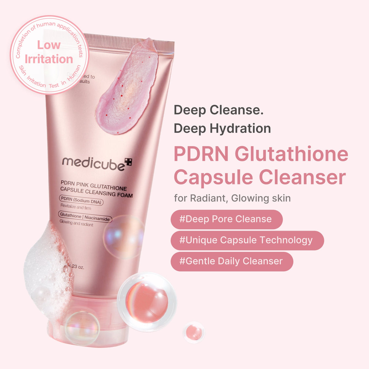 PDRN Pink Glutathione Capsule Foam Cleanser — 2