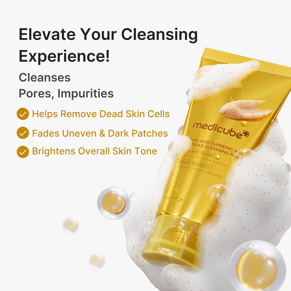 Kojic Acid Turmeric Vita Capsule Foam Cleanser — 3